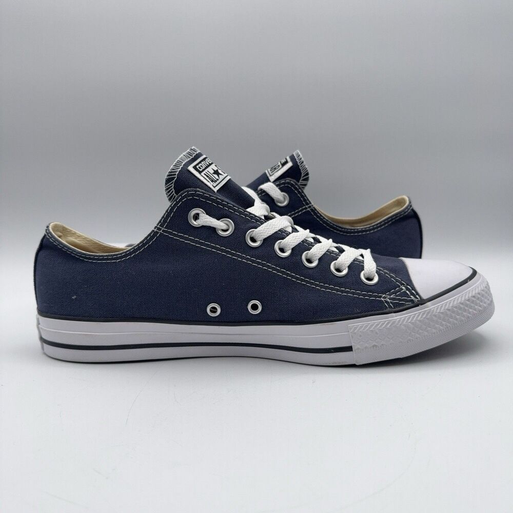 Converse Chuck Taylor All Star Low Top Navy Blue Canvas Sneakers Men’s 10 Womens - Picture 6 of 10